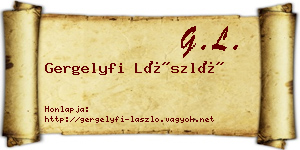 Gergelyfi László névjegykártya
